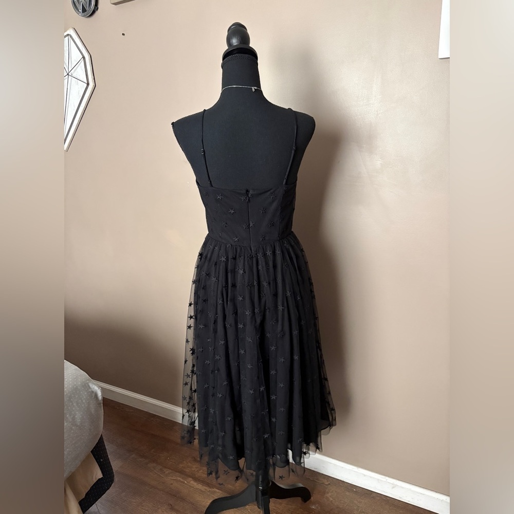 J. Crew black starry tulle party dress spaghetti straps cute chic NWT sz S - Picture 6 of 16